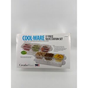 CreativeWare Cool-Ware 17 Piece Taste Station Set Chilled Serving Bowls